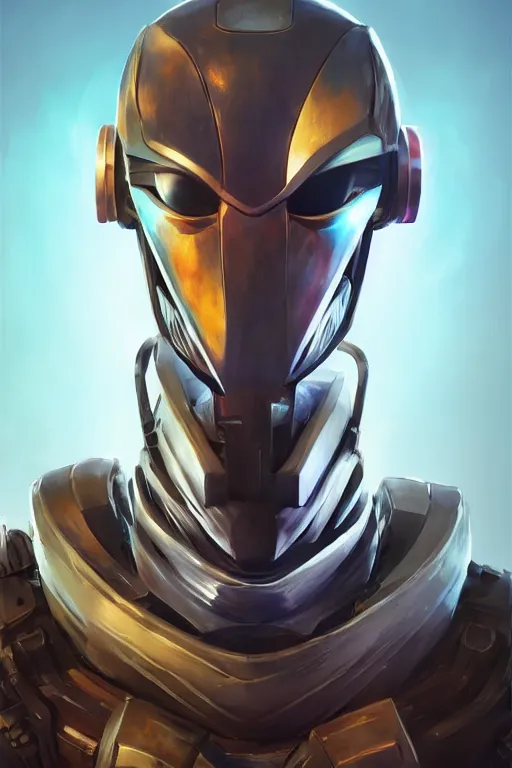 Image similar to epic mask helmet robot ninja portrait stylized as fornite style game design fanart by concept artist gervasio canda, behance hd by jesper ejsing, by rhads, makoto shinkai and lois van baarle, ilya kuvshinov, rossdraws global illumination radiating a glowing aura global illumination ray tracing hdr render in unreal engine 5