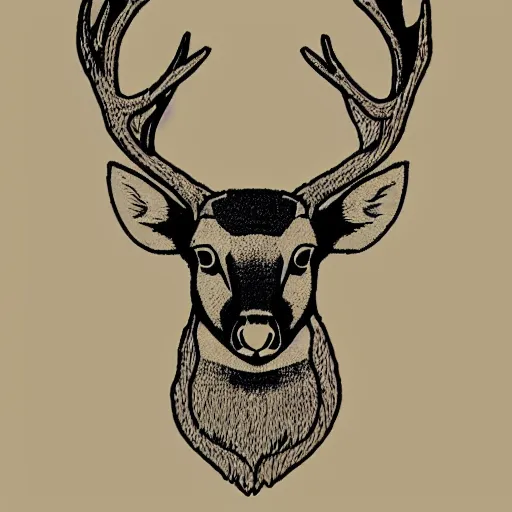 Image similar to a majestic deer, iconic logo symbol