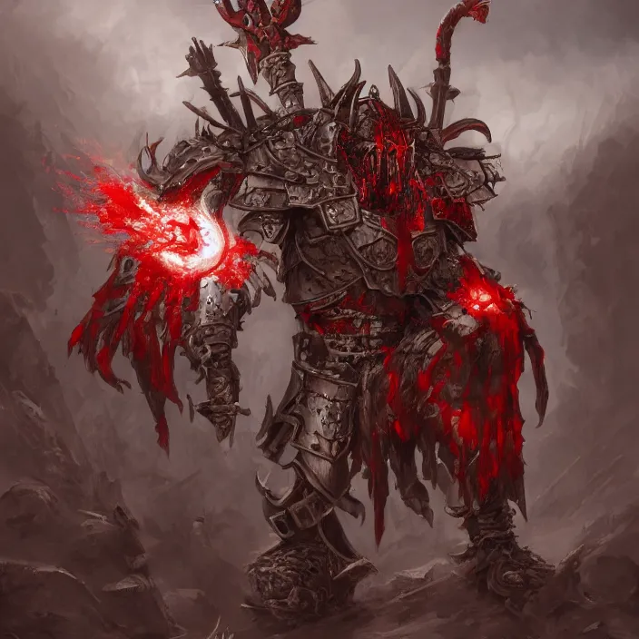 Image similar to a khorne warrior from warhammer, digital art, fantasy art, 4 k, by michael whelan, deviantart, trending on artstation,
