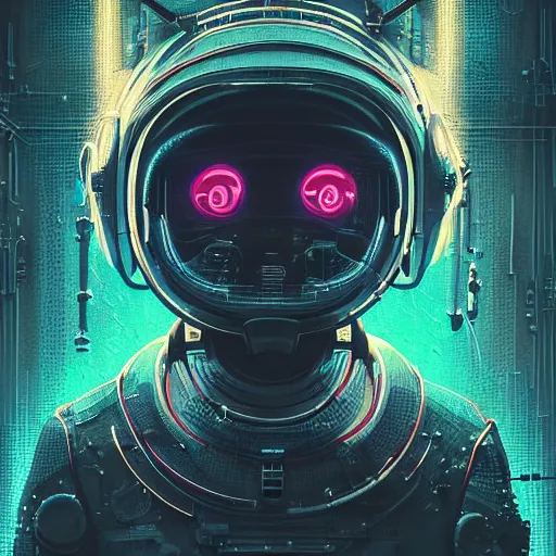 Image similar to portrait of a squid monster astronaut. full body portrait, intricate abstract. cyberpunk, intricate artwork. neon eyes, by Tooth Wu, wlop, beeple. octane render, trending on artstation, greg rutkowski very coherent symmetrical artwork. cinematic, hyper realism, high detail, octane render, 8k, minimalistic, hyperrealistic surrealism, award winning masterpiece with incredible details, a surreal vaporwave liminal space, highly detailed, trending on ArtStation