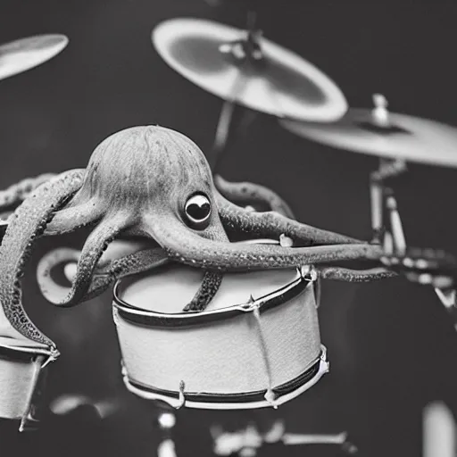 Image similar to photo of an octopus playing the drums