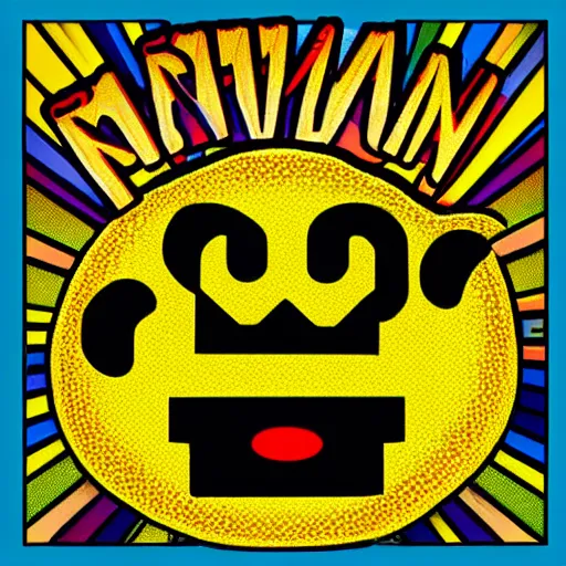 Image similar to pacman 9 0's music album, parental advisary, inspired by nirvana and rolling stones, high detail