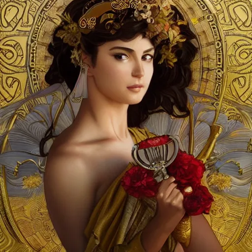 Prompt: greek goddess athena, highly detailed, digital painting, artstation, concept art, smooth, sharp focus, illustration, ArtStation, art by artgerm and greg rutkowski and alphonse mucha and J. C. Leyendecker and Edmund Blair Leighton and Katsuhiro Otomo and Geof Darrow and Phil hale and Ashley wood and Ilya repin and Charlie Bowater