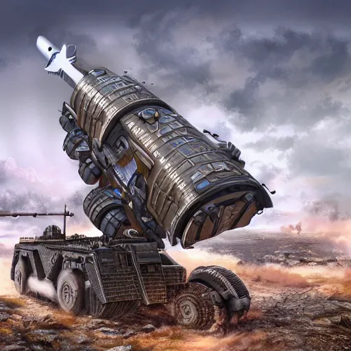 Prompt: aztec missile artillery, digital art, ultra high detail, photorealistic, 8k