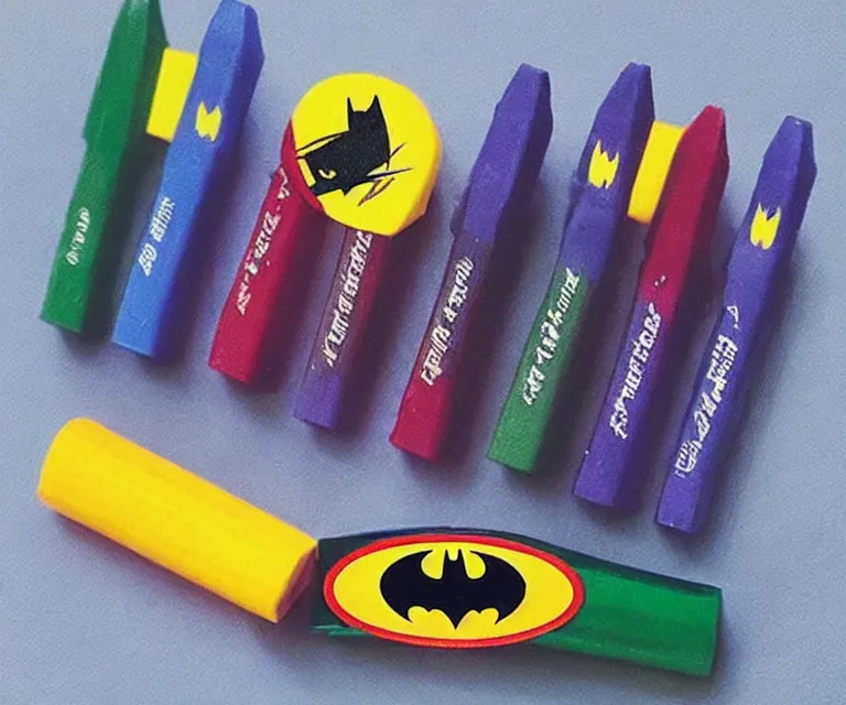 Image similar to “ sad batman crying and stress eating crayons from the box, small hands, simple, hyperrealism, photorealistic, hyperrealism, highly detailed, life like, high def ”