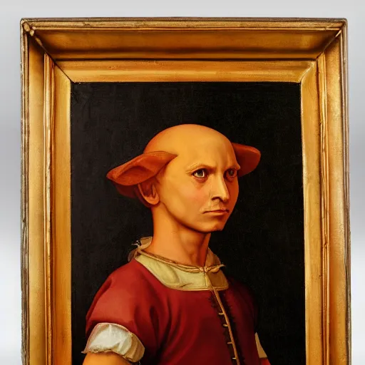 Prompt: a renaissance style portrait painting of Charmander