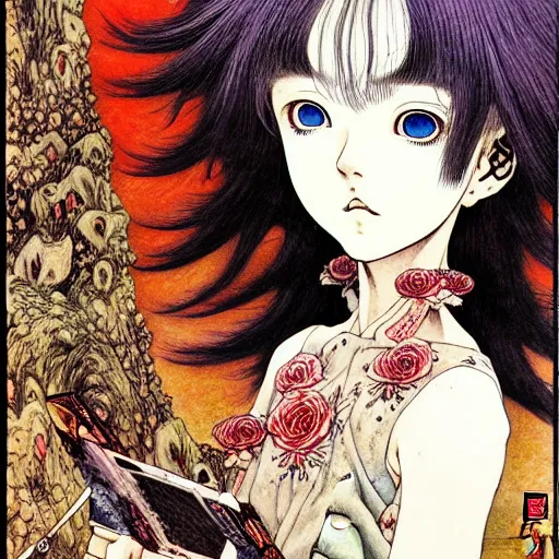 Image similar to prompt : portrait of fantasy painted in miyazaki color style drawn by katsuhiro otomo and takato yamamoto, inspired by fables, china doll face, smooth face feature, intricate oil painting, high detail, sharp high detail, manga and anime 2 0 0 0