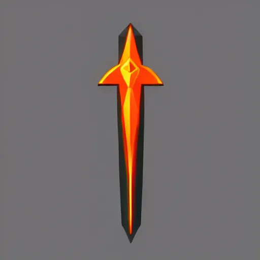 Prompt: simple art low poly neon dagger concept art, artstation hd