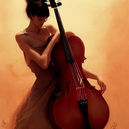 Image similar to body as a cello by greg rutkowski