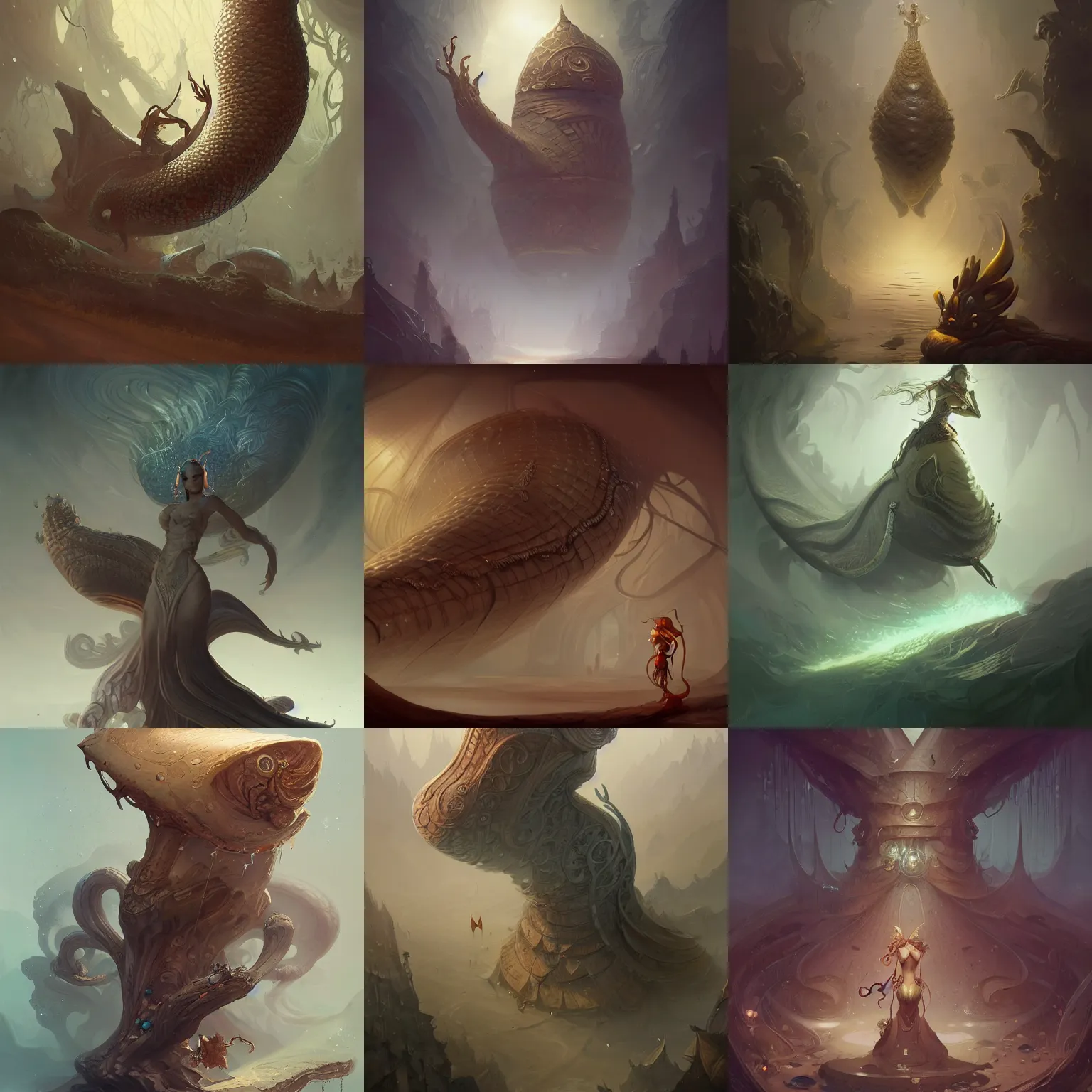 Prompt: a giant slug, D&D, fantasy, intricate, elegant, highly detailed, digital painting, artstation, concept art, smooth, sharp focus, illustration, art by Peter Mohrbacher, Peter Mohrbacher