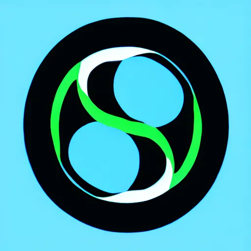 Image similar to A green and blue yin-yang logo with the word Yin-Yang written around it