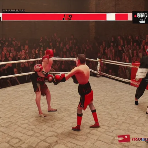 Prompt: Mordhau boxing tournament