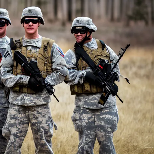 Image similar to a group of fox animals dressed in modern american military soldier uniforms, special ops, 8 5 mm f / 1. 4