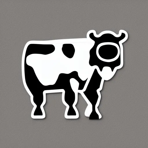 Prompt: boston dynamics robot cow as an svg sticker, 2 d, flat, vector art