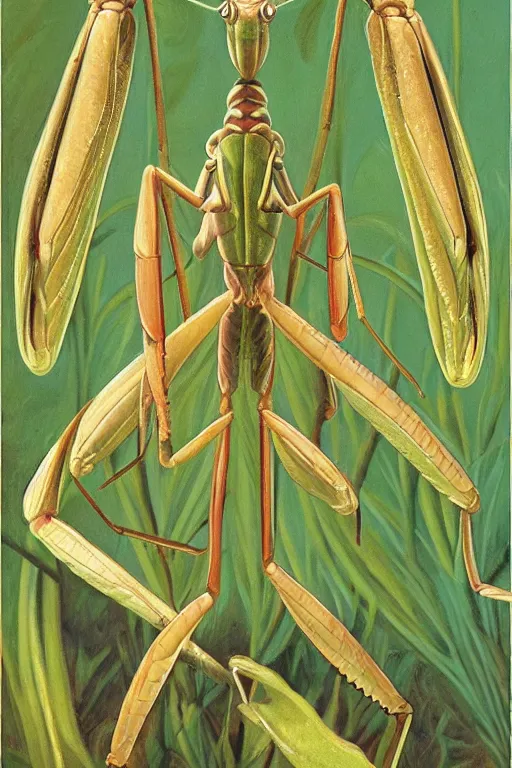 Prompt: praying mantis, by marianne north