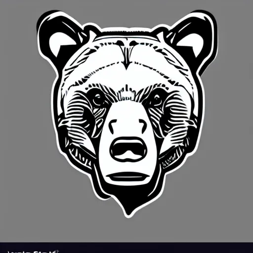 Image similar to concept cell shaded digital logo of a bear. Vector