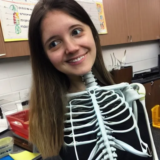 Image similar to beautiful skeleton bio teacher