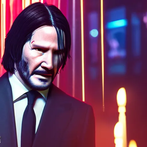 Prompt: john wick in a night club, cinematic photography, detailed face, 8k