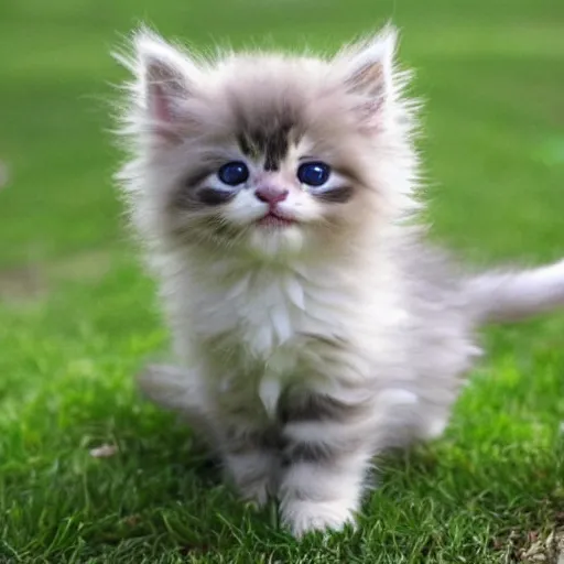 Prompt: smol fluffy cute kitten