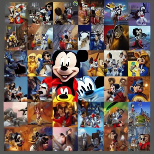 Image similar to Disney special consisting of Mickey Mouse, Star Wars Jedis and other franchise characters, photorealistic, highly detailed, trending on artstation, pixel art