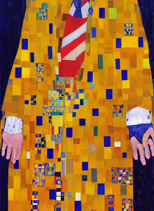 Image similar to portrait of donald trump by gustav klimt