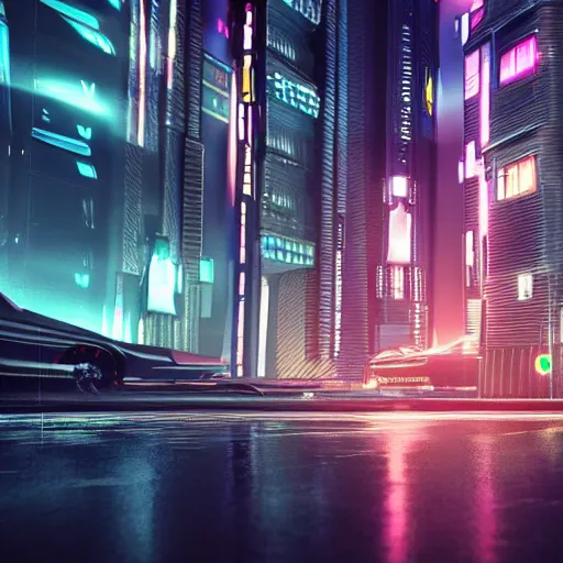 Futuristic city at night with rain, Cyberpunk style. | Stable Diffusion ...