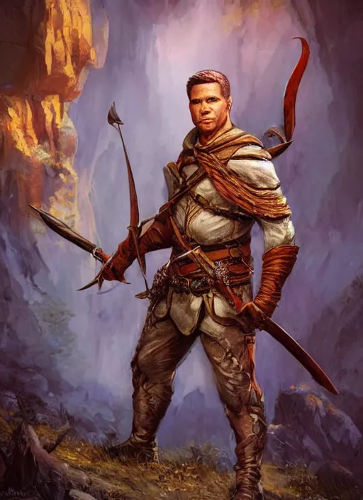 Image similar to archer with bow, ultra detailed fantasy, dndbeyond, bright, colourful, realistic, dnd character portrait, full body, pathfinder, pinterest, art by ralph horsley, dnd, rpg, lotr game design fanart by concept art, behance hd, artstation, deviantart, hdr render in unreal engine 5