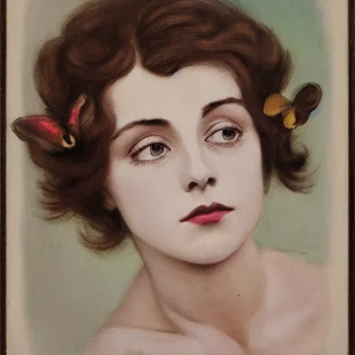 Prompt: pansy parkinson portrait mucha