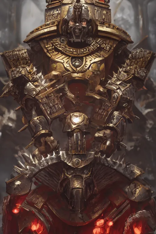 Image similar to queen portrait heros warhammer 4 0 k horus heresy fanart - the primarchs emperor by johannes helgeson animated with vfx concept artist & illustrator global illumination ray tracing hdr fanart arstation zbrush central hardmesh 8 k octane renderer comics stylized