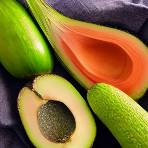 Image similar to 🥭 as 🥥 as 🌽 as 🥝 as 🥑