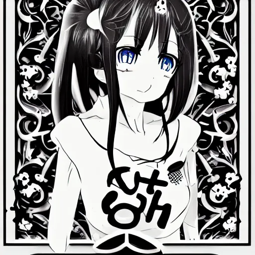 Image similar to anime princess, typography, pretty face