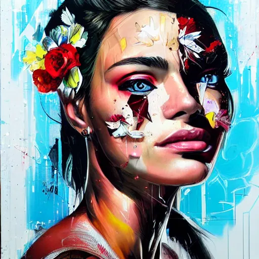 Image similar to beautiful girl portrait by sandra chevrier, artstation, hd