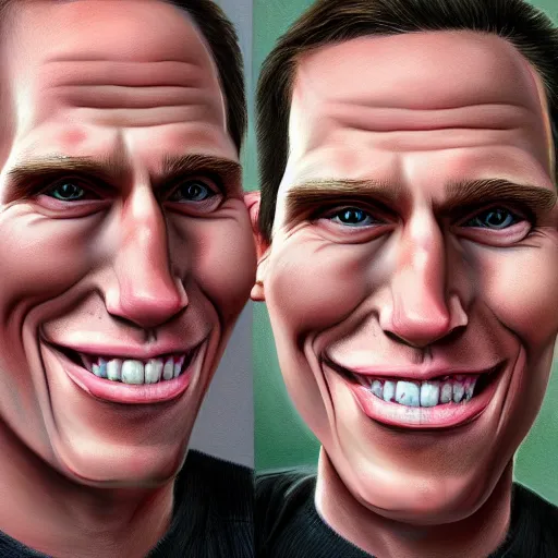 Image similar to Caricature portraits done of Jerma, realistic, hyperrealistic, very realistic, highly detailed, very detailed, extremely detailed, detailed, oil painting, digital art, trending on artstation