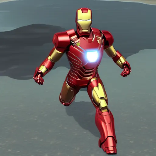 Prompt: Film still of Iron Man, from Animal Crossing: New Horizons (2020 video game)