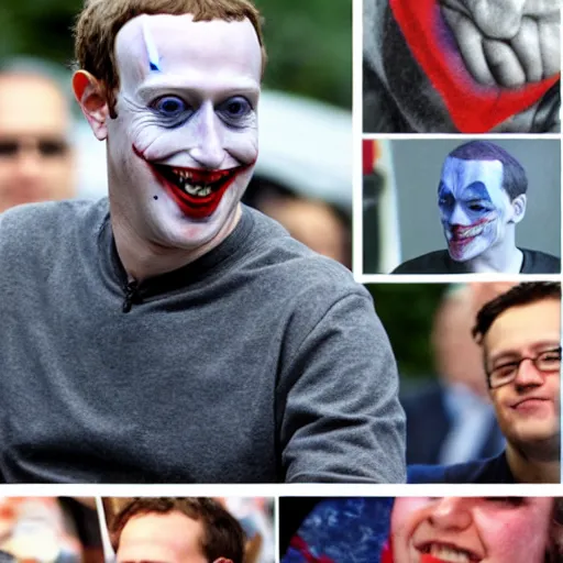 Image similar to mark zuckerberg as the joker