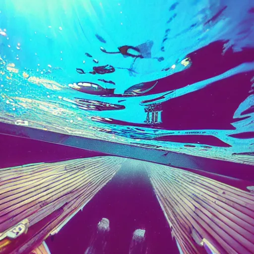 Image similar to boat from below, underwater photo