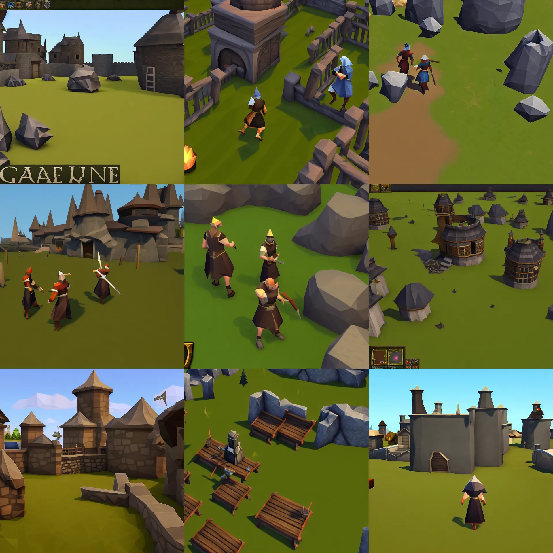 Prompt: screenshot from the game runescape, low poly