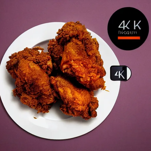 Prompt: fried chicken, photo, detailed, 4k