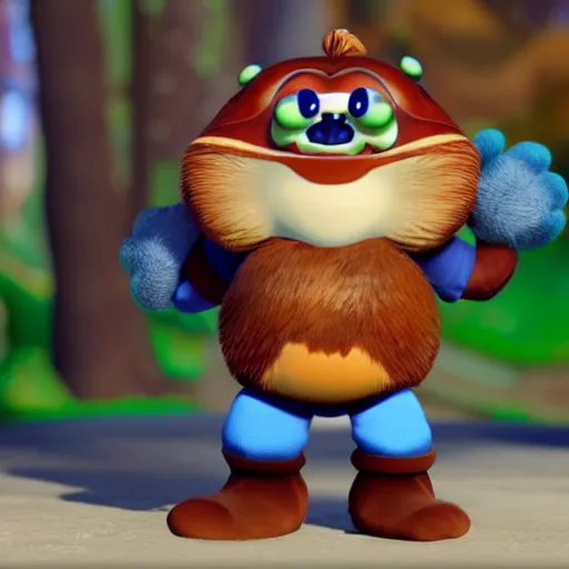 Image similar to Conker from Conkers Bad Fur Day. Unreal engine. 8K HD.