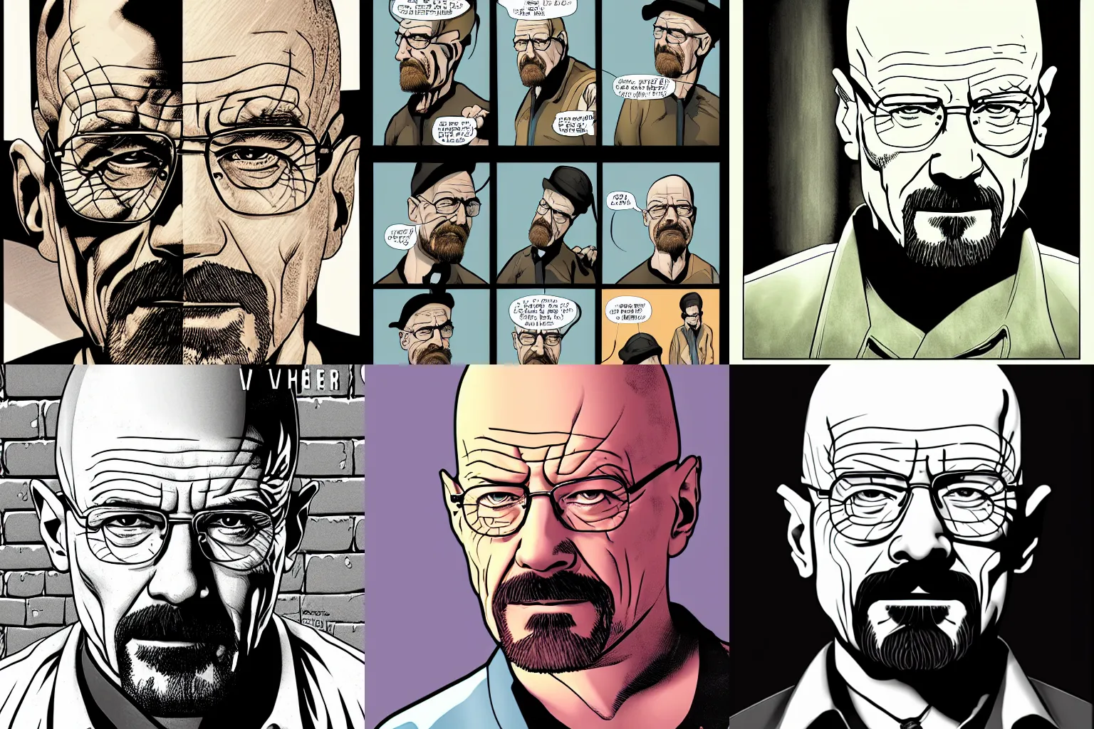 Prompt: Comic Art Of Walter White 4K