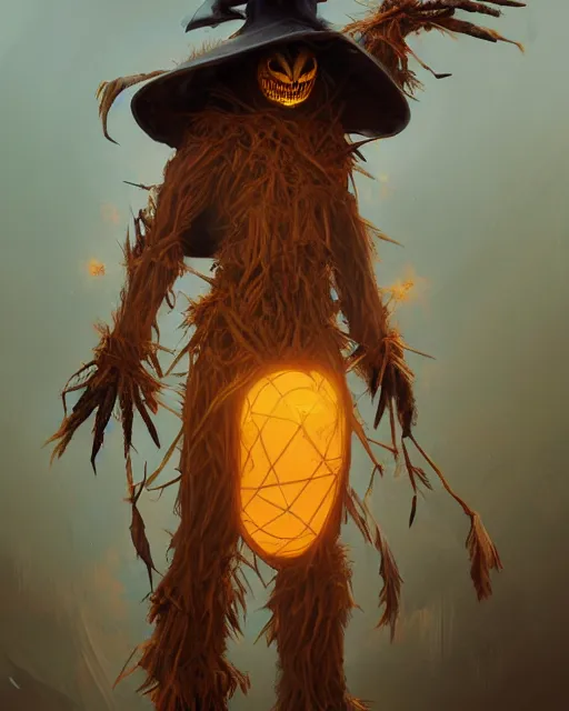 Image similar to an monstrous scarecrow, scarecrow, gentle, posing, cute pose, vaporwave, highly detailed, digital painting, artstation, concept art, smooth, sharp focus, illustration, art by artgerm and greg rutkowski and alphonse mucha