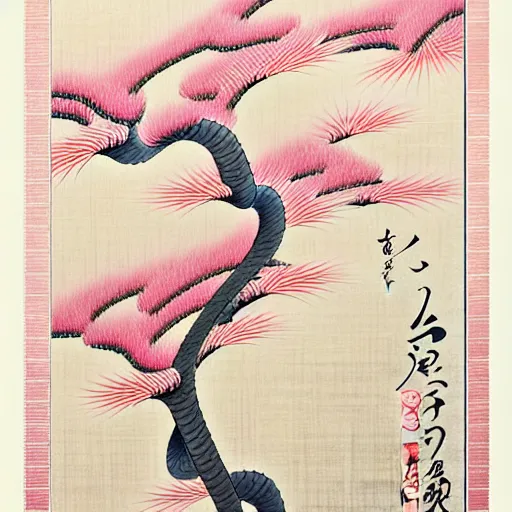 Image similar to generative, detailed, Japanese traditional art elements, muted pastel colors,