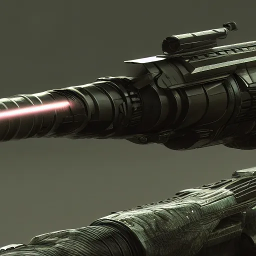 Prompt: concept of a futuristic laser assault rifle in crysis stile, alien looking, octane render, 3d render, realistic, artstation