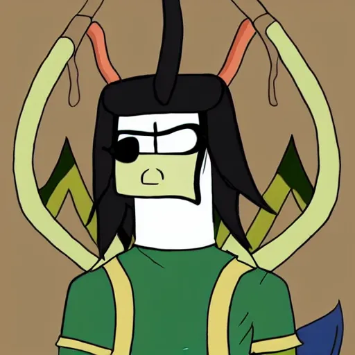 Prompt: loki drawn in style of adventure time