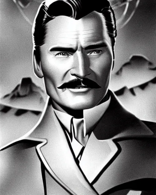 Prompt: Errol Flynn as a scientist. 1980s dystopian Soviet Russia, propaganda screens. Unreal engine, fantasy art by Ignacio Bazan-Lazcano. Faithfully depicted facial expression, perfect anatomy global illumination, radiant light, detailed and intricate environment