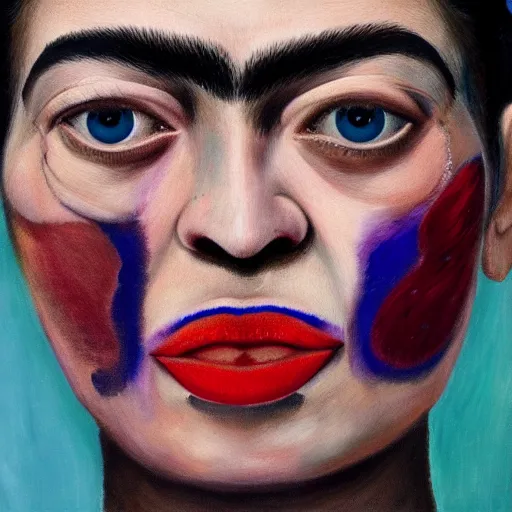 Prompt: broken face glass painting by frida kahlo, ultradetailed, artstation, 4 k