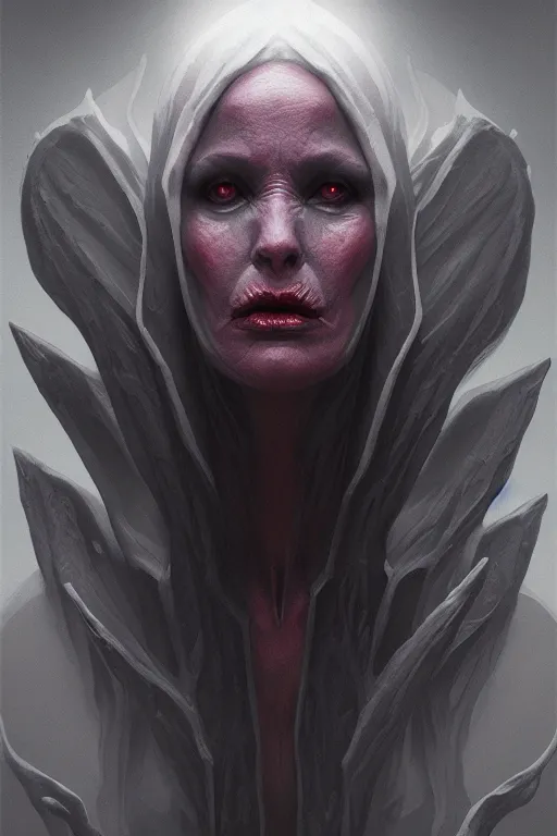 Image similar to a portrait of the queen of darkness, illustration, soft lighting, soft details, dark mood, painting oil on canvas by Wayne Barlowe octane render trending on artstation d&d characters, 4k, 8k, HD