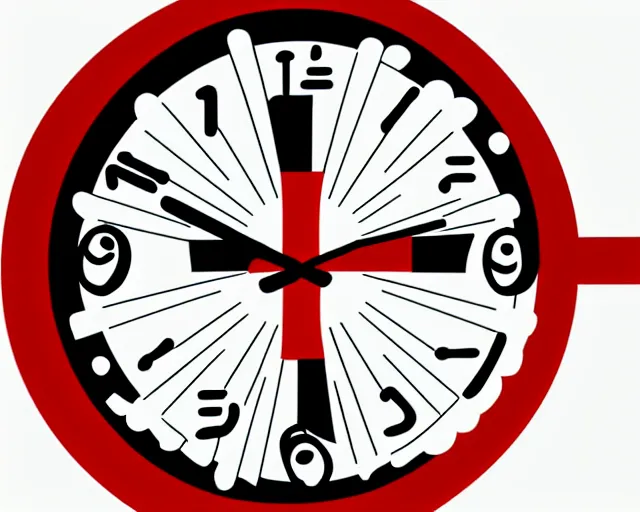 Prompt: The religious symbol for a clock based cult, vector art