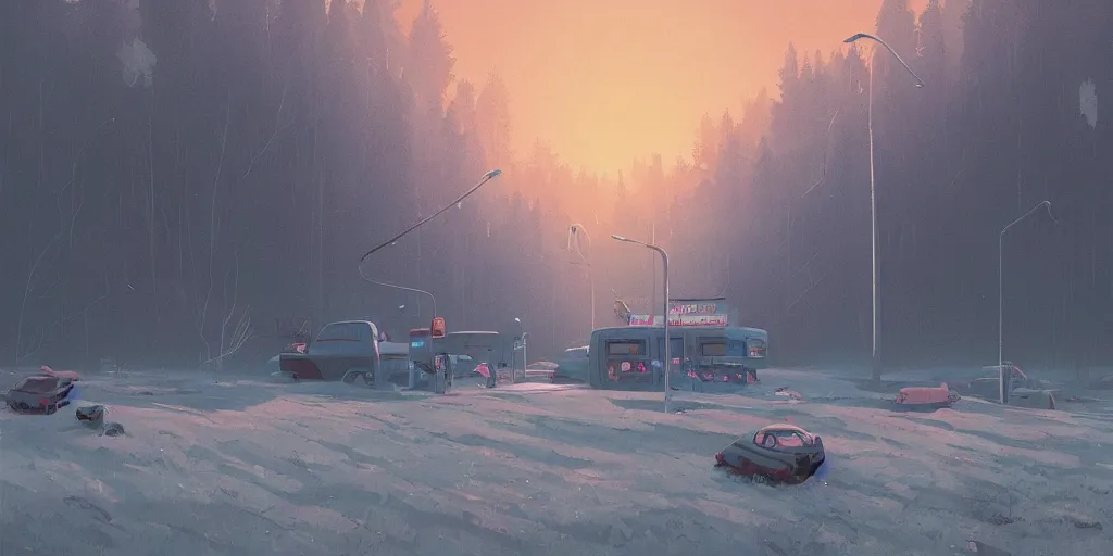 Image similar to art by simon stalenhag