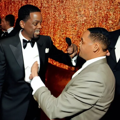 Image similar to photo of chris rock slapping will smith at the oscar's